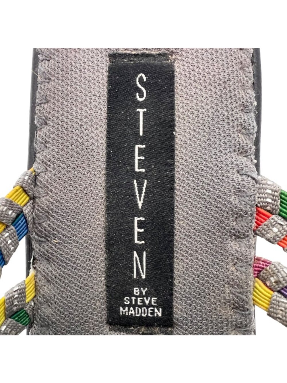Steven By Steve Madden Bellina Multicolor Woven Open Toe Wedge Sandal Womens 6.5 - Picture 4 of 13